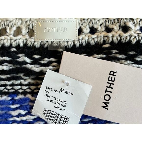 NWT Made in PERU MOTHER The Fringe Cardigan Sweater Alpaca Nylon S - Picture 12 of 13